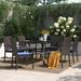 Lark Manor™ Alyah 7 Piece Bar Height Outdoor Dining Set w/ Cushions Wicker/Rattan in Black | Wayfair FB6193233CD348FE8078EA98937F1032