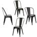 Williston Forge Tores Slat Back Stacking Side Chair Metal in Black | 33 H x 18 W x 20 D in | Wayfair 2AC93D4AF8E94F2F8BF695C22482B4C7