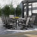 Lark Manor™ Alyah Rectangular 8 - Person 61.4" Long Outdoor Dining Set Metal in Black | 29.5 H x 61.4 W x 37.4 D in | Wayfair