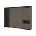 Orion 118W Full Murphy Bed with Multifunctional Storage (119W) in bark gray & graphite - Bestar 116863-000047