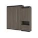 Orion Queen Murphy Bed and Storage Cabinet with Pull-Out Shelf (95W) in bark gray & graphite - Bestar 116888-000047