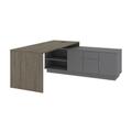 Equinox 72W L-Shaped Office Desk in walnut grey & slate - Bestar 115855-003559