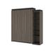 Orion Queen Murphy Bed with Narrow Shelving Unit (85W) in bark gray & graphite - Bestar 116880-000047