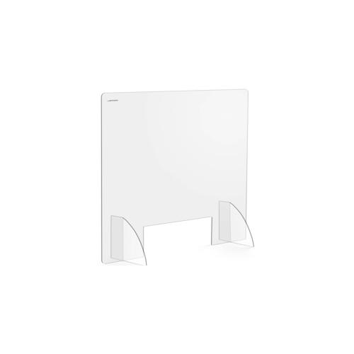 Uniprodo Spuckschutz - 95 x 80 cm - Acrylglas - Durchreiche 30 x 10 cm