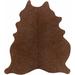 Sitka 5' x 7' Rustic Cowhide Leather Brown/Dark Red Area Rug - Hauteloom