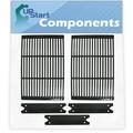 2 BBQ Grill Cooking Grates & 3 Heat Shield Plate Tent Replacement Parts for Charmglow 810-6320-V - Compatible Barbeque Porcelain Enameled Cast Iron Grid 19 & Flame Tamer Flavorizer Bar