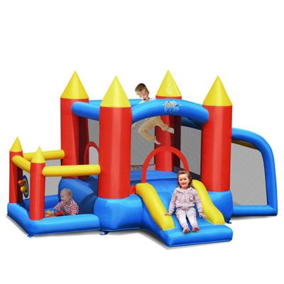 Costway Inflatable Soccer Goal Ball Pit Bounce House Without Blower