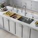KRAUS Kore™ 2-Tier Workstation 57" L Undermount 16 Gauge Stainless Steel Single Bowl Kitchen Sink Stainless Steel in Gray | 10.5 H x 19 D in | Wayfair