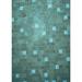 Blue/Green 96 x 0.35 in Indoor Area Rug - East Urban Home Geometric Wool Teal Area Rug Wool | 96 W x 0.35 D in | Wayfair