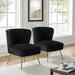 Side Chair - Etta Avenue™ Euclid 26" Wide Tufted Velvet Side Chair Polyester/Velvet in Black | 31 H x 26 W x 29.5 D in | Wayfair