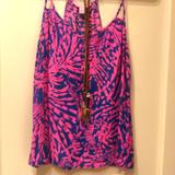 Lilly Pulitzer Tops | Lilly Pulitzer 100% Silk Camisole | Color: Blue/Pink | Size: Xxs
