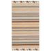 White 36 x 0.25 in Indoor Area Rug - Bungalow Rose Saleem Striped Handmade Handwoven Cotton Beige/Multi Area Rug Cotton | 36 W x 0.25 D in | Wayfair