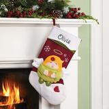 The Holiday Aisle® Angel Snowcap w/ Custom Name Stocking Polyester in Red/White | 18 H x 11 W in | Wayfair 8BA2F18B193544CFA86DC64B9C022C15