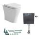 Ceramica Back To Wall BTW Toilet WC Pan Soft Close Seat Concealed Cistern Flush Button