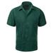 Maximos Men's Guayabera Summer Casual Cuban Beach Wedding Vacation Short Sleeve Button-Up Casual Dress Shirt Dark Green XL