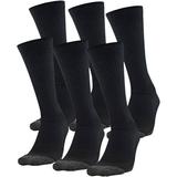 Under Armour Adult Performance Tech Crew Socks, 6-Pairs, Black, Shoe Size: Mens 4-8.5, Womens 7-10.5