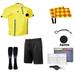 1 Stop Soccer Premium Referee 10 Piece Package Jersey Coin Short Socks Flags Set Whistle Referee Wallet and Cards Velcro (Yellow, Adult XX-Large)