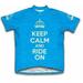 Scudo Keep Calm and Ride On Microfiber Short-Sleeved Ladies' Cycling Jersey, Blue, 3XL