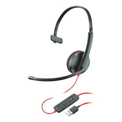 Headset »Blackwire C3210« monaural USB-A schwarz / rot schwarz, Poly