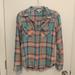 American Eagle Outfitters Tops | American Eagle Button Down Plaid Shirt - Xs | Color: Blue/Pink | Size: Xs