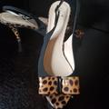 Kate Spade Shoes | Kate Spade Cheetah Peep Toe Bow Shoes Size 10 | Color: Black/Brown | Size: 10