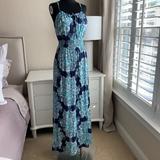 Lilly Pulitzer Dresses | Lily Pulitzer Navy Print Maxi Dress Sz. Xs/S | Color: Blue | Size: Xs-S