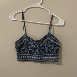 American Eagle Outfitters Tops | Denim Crop Top | Color: Blue | Size: S