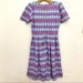 Lularoe Dresses | Lularoe Carli Multi Cold Midi Dress Sz Small S | Color: Blue/Purple | Size: S