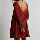 Free People Dresses | Free People Long Sleeve Swing Dress | Color: Red | Size: M