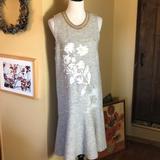 Anthropologie Dresses | Anthropologie Knitted & Knotted Size Medium Painted Floral Soft Cozy $178 New | Color: Gray/White | Size: M