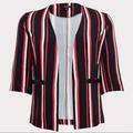 Torrid Jackets & Coats | 2 Piece Set Torrid Striped Blazer & Shorts | Color: Black/Pink | Size: 10