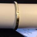 Kate Spade Jewelry | Kate Spade Hinged Bangle Gold/White, New With Tag | Color: Gold/White | Size: Universal U, 2 1/2 End To End