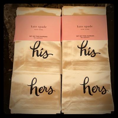 Kate Spade Kitchen | Ks His & Hers Napkins. | Color: Black/White | Size: 20”X 20”