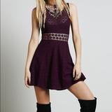 Free People Dresses | Free People Purple Lace Crochet Dress W Daisy Trim | Color: Purple | Size: 2