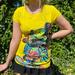 Disney Tops | Disney Mickey Mouse Yellow Tee Shirt | Color: Blue/Yellow | Size: L/G (11/13) Junior