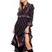 Free People Dresses | Free People New Callico Skies Midi Dress | Color: Black/Purple | Size: S