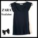 Zara Tops | 3/$15 Zara Trafaluc: Black Ribbed Top | Color: Black | Size: M