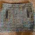 J. Crew Skirts | J Crew Dolce Tweed Mini Skirt Gold Zip Pockets 10 | Color: Black/Green | Size: 10