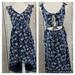 Anthropologie Dresses | Foxiedox Blue Print Open Back Hi-Lo Maxi Dress S | Color: Blue/White | Size: S