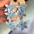 Anthropologie Jewelry | Brand New Anthropologie Flower Earrings | Color: Blue/White | Size: Os