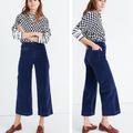 Madewell Pants & Jumpsuits | Madewell Petite Emmett Wide-Leg Crop Pants Size 33 | Color: Blue | Size: 33p