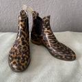 J. Crew Shoes | J. Crew Cheetah Animal Print Chelsea Rain Boot | Color: Black/Tan | Size: 9