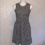 Madewell Dresses | Hi Line Madewell Print Zebra Chevron A Line Dress | Color: Black/White | Size: Xs