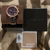 Michael Kors Accessories | Michael Kors Watch Authentic Rose Gold And Silvr | Color: Gold/Purple/Silver | Size: Os
