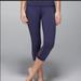 Lululemon Athletica Pants & Jumpsuits | Blue Lululemon Capri Pants With Mesh Back | Color: Blue/Purple | Size: 6