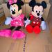 Disney Other | Minnie Mouse And Mickey Mouse Stuffed Bears Plush | Color: Pink/Red | Size: Osbb