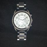 Michael Kors Accessories | Michael Kors Watch With Rhinestones | Color: Silver | Size: 16-17 Cm Around Wrist