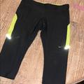 Nike Pants & Jumpsuits | Nike Drifit Dri Fit Leggings Capris Gray Medium | Color: Gray/Green | Size: M