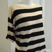 J. Crew Tops | J. Crew Boat Neck Thick Striped Tee Shirt Top Roll Up Sleeves Small Oversized | Color: Black/Cream | Size: S