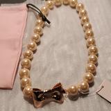 Kate Spade Jewelry | - Kate Spade Pearl Necklace Gorgeous Pink Bag | Color: Cream/Gold | Size: 18 Inches Chocker Type Classy